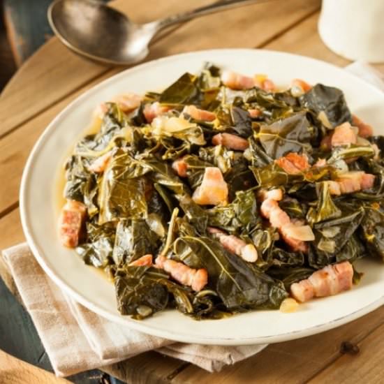 Collard Greens With Turkey Bacon - Recipe photo by Culinary Therapy