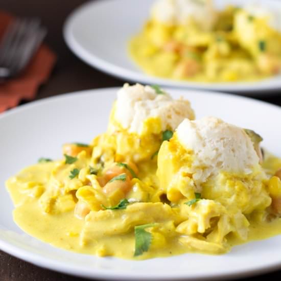 GF Curried Chicken Pot Pie - Recipe photo by Fearless Dining