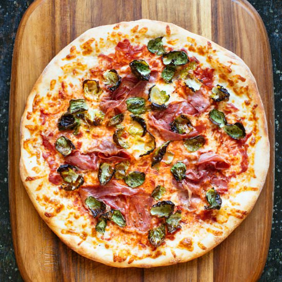 Brussels Sprout & Prosciutto Pizza - Recipe photo by Kitchen Konfidence