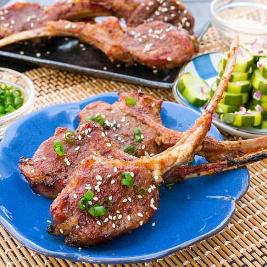 Grilled Korean Kalbi Lamb Chops - Recipe photo by slapyodaddybbq