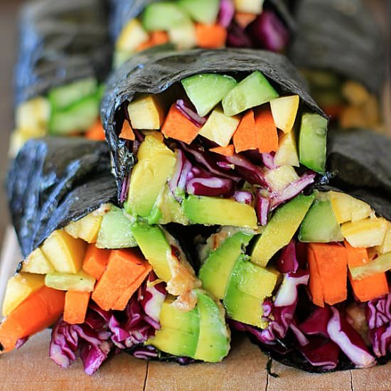 Sunrise Nori Wraps + Tahini Drizzle - Recipe photo by thespicyrd