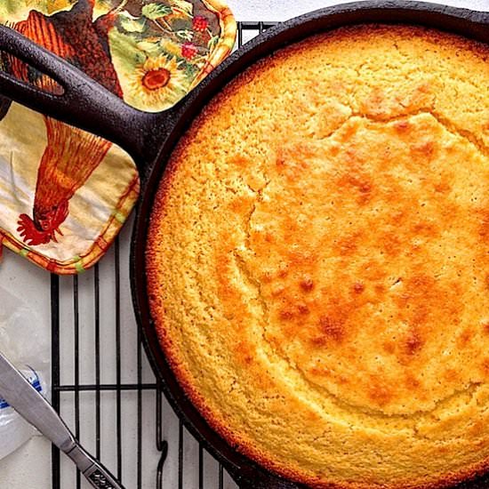 Buttermilk Honey Skillet Cornbread - Recipe photo by bakeandtell