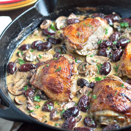 Chicken & Kalamata Olives & Cream - Recipe photo by Savory Spicerack