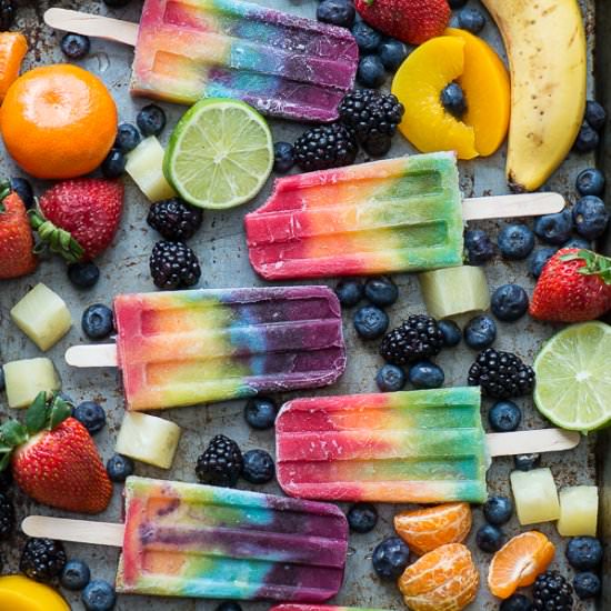 Rainbow Popsicles - Recipe photo by thefirstyearblog