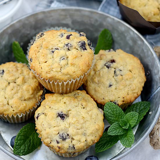 Healthy Oatmeal Blueberry Muffins - Recipe photo by Delightful Mom Food
