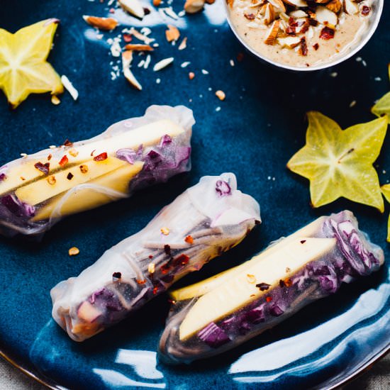 Kimchi, Mango and Soba Summer Rolls - Recipe photo by frolic chocolate