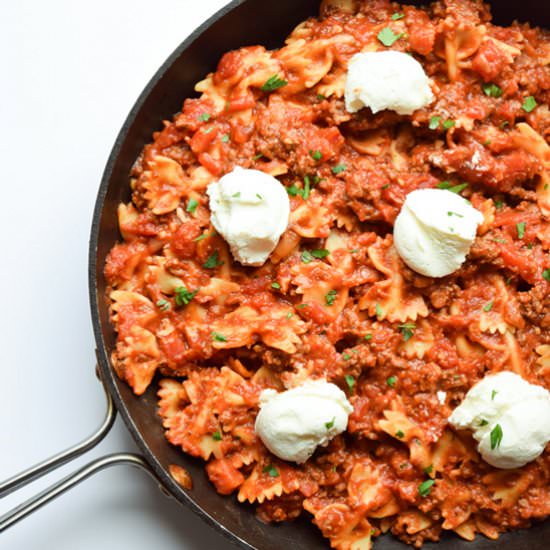 Easy Lasagna Skillet - Recipe photo by tastythin