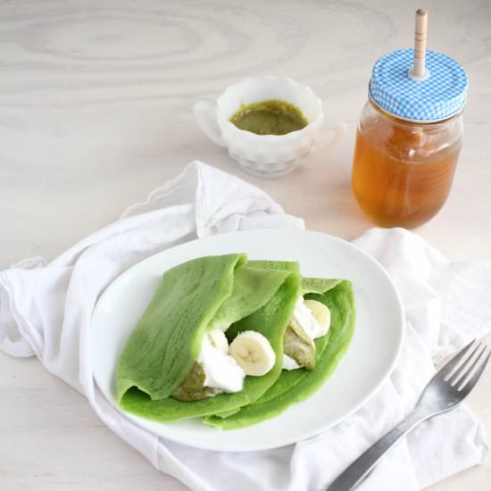 Green Crepes & Pistachio Butter - Recipe photo by scratch-eats