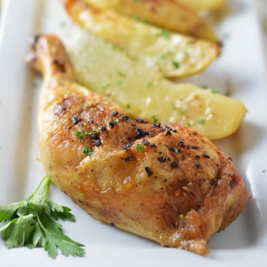 Greek Lemon, Chicken and Potatoes - Recipe photo by omgfood.com