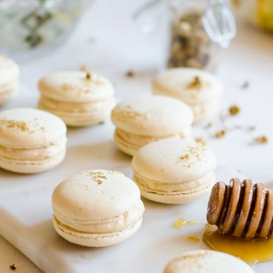 Chamomile Caramelized Honey Macaron - Recipe photo by cookienameddesire