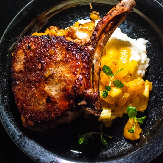French Pork Chops & Mango Chutney - Recipe photo by cookiesforengland