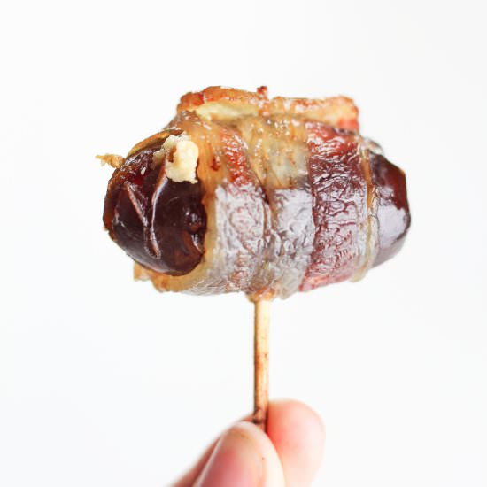 Bacon Wrapped Dates and Goat Cheese - Recipe photo by veggiebalance