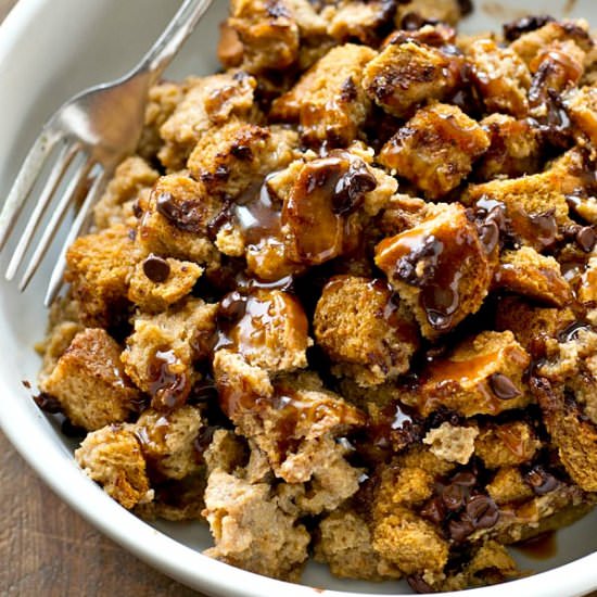 Caramel Mocha Bread Pudding - Recipe photo by WholeAndHeavenlyOven
