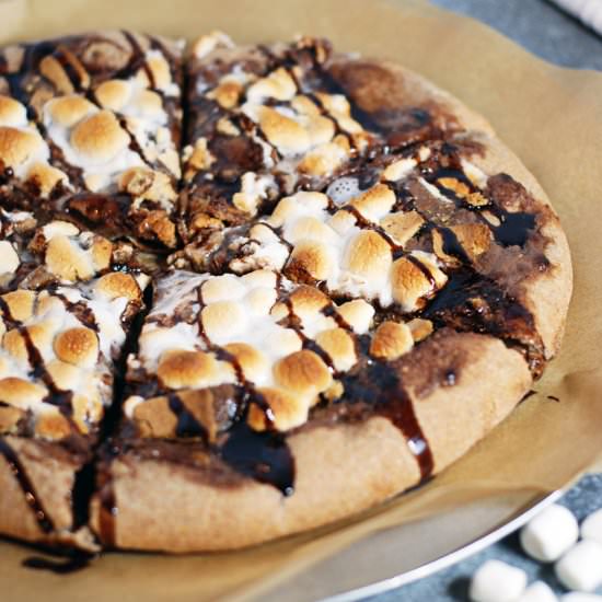 Whole Wheat S’Mores Dessert Pizza - Recipe photo by thecharmingdetroiter