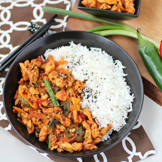 Korean Chicken Stir Fry - Recipe photo by Kitchen Simmer