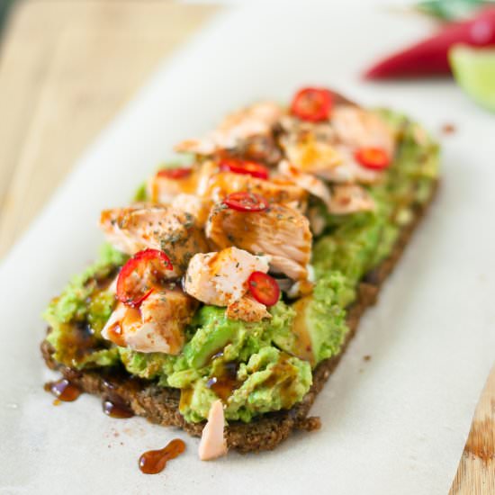 Open-faced Teriyaki Salmon Sandwich - Recipe photo by VitaliyaN