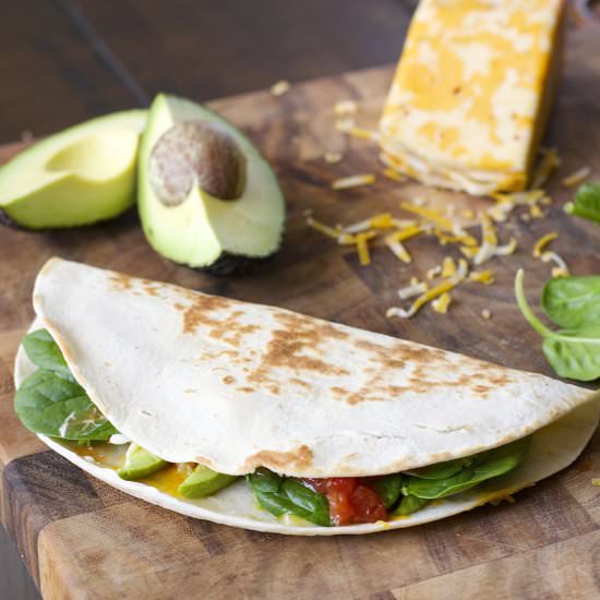 Spicy Spinach Quesadilla - Recipe photo by maebells