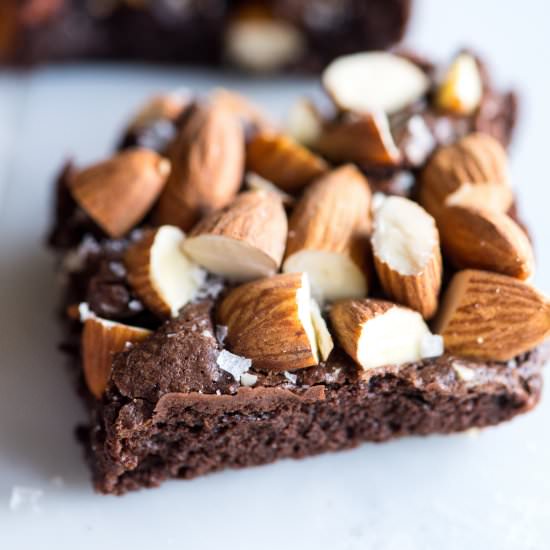 Salted Almond Brownies from Scratch - Recipe photo by inspiredtaste