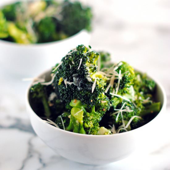 Broccoli with Garlic and Parmesan - Recipe photo by TheCakeChica