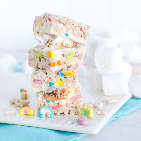 Lucky Charms Treat S’mores - Recipe photo by bakingthegoods