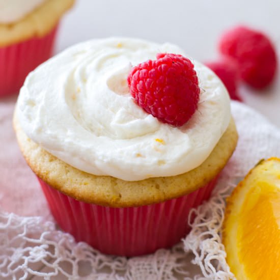 Raspberry Orange Cupcakes - Recipe photo by a latte food