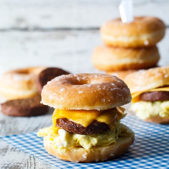 Sausage, Egg, Cheese Donut Sandwich - Recipe photo by sharedappetite