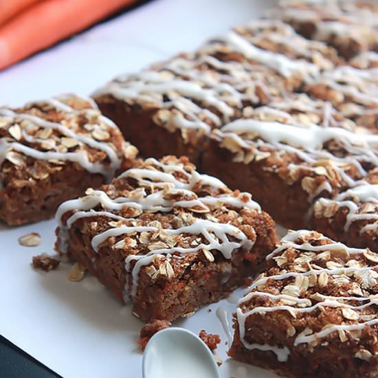 Vegan Carrot Cake Bars - Recipe photo by Thewholeserving