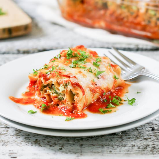 Healthy Vegetarian Lasagna Rolls - Recipe photo by chelseashealthykitchen