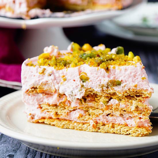 Rose and Pistachio Ice Box Cake - Recipe photo by Aromatic Essence