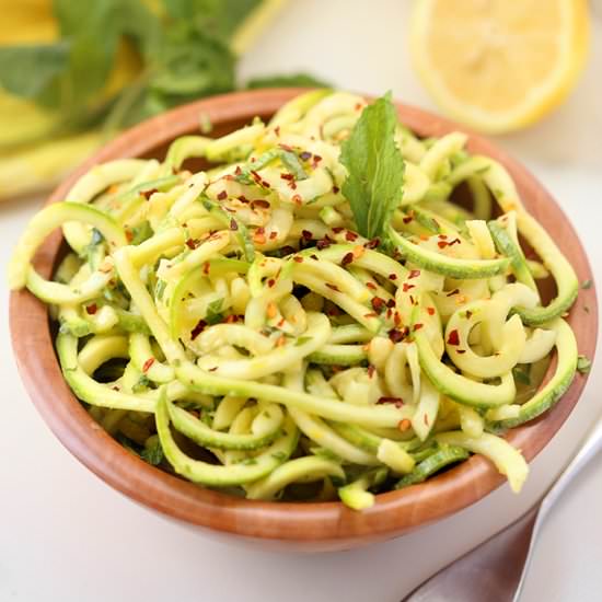 Lemon Herb Zucchini Noodle Salad - Recipe photo by TheHealthyMaven