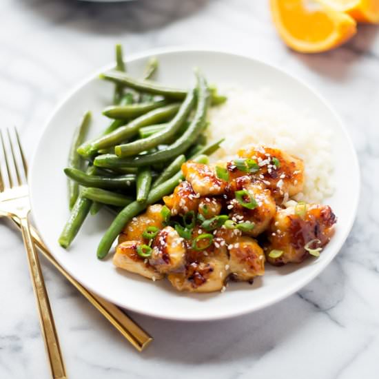Lightened Up Orange Chicken - Recipe photo by balancedberry