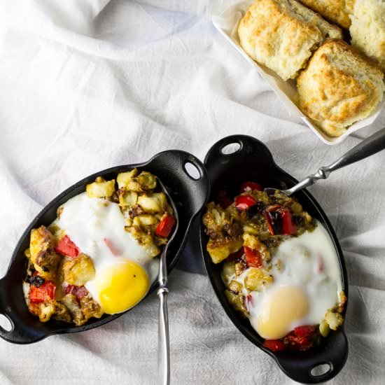 Cheesy Potato & Egg Skillet - Recipe photo by Chattavore