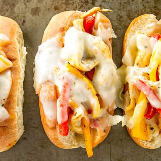 Chicken & Peppers on Soft Rolls - Recipe photo by Girl Gone Gourmet