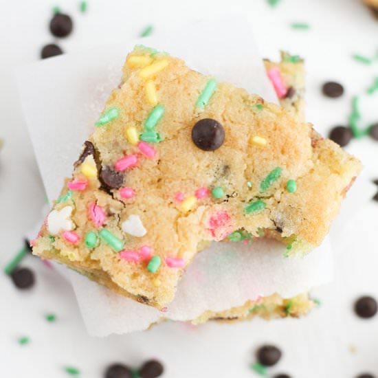 Cake Batter Blondies - Recipe photo by veggiebalance