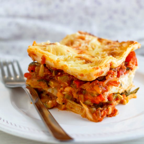 Hearty Vegetable Lasagne - Recipe photo by Happy Foods Tube