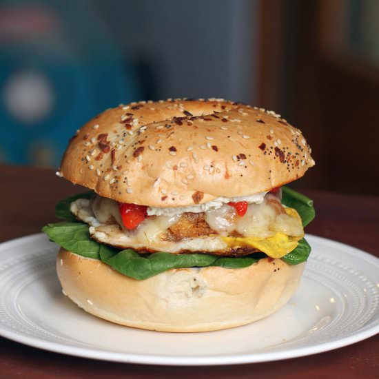 Corned Beef Hash Patty Bagelwich - Recipe photo by TheKitchenWhisperer