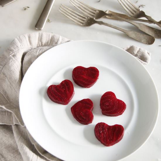 Heart Shaped Beets and Dressing - Recipe photo by theartofdoingstuff