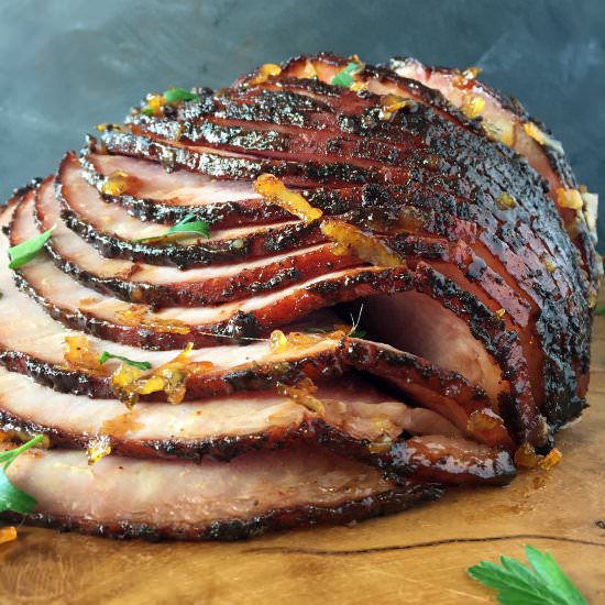 Grilled Glazed Ham - Recipe photo by girlscangrill