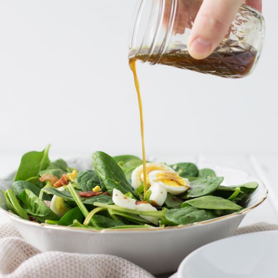 Wilted Spinach Bacon Salad - Recipe photo by countryside cravings