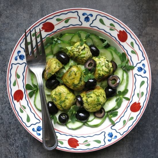 Tofu, Scallion, Kale Protein Balls. - Recipe photo by Sizzle