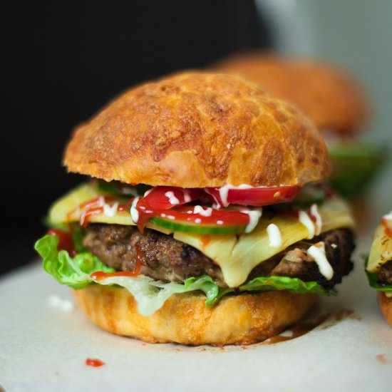 Beef Burger with Hummus and Vegs - Recipe photo by VitaliyaN