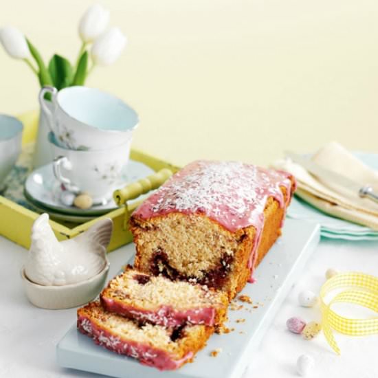 Coconut and Raspberry Loaf Cake - Recipe photo by kiddycharts