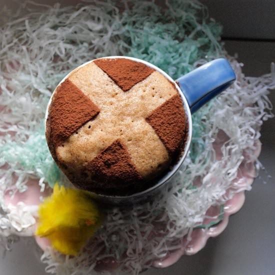 Hot Cross Bun Mug Cake - Recipe photo by Farmersgirlkitchen