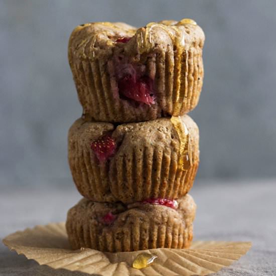 Strawberry Poppy Seed Muffins - Recipe photo by thealmondeater