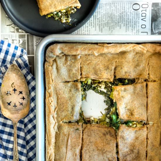 Ikarian Mixed Greens Longevity Pie - Recipe photo by wild greens