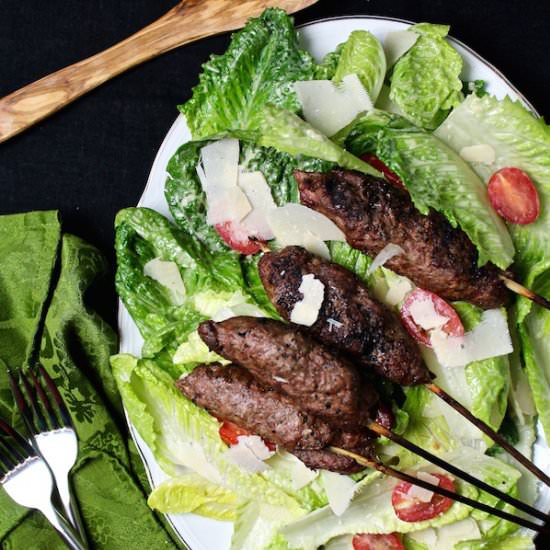 Easy Lamb Kebab Caesar Salad - Recipe photo by bessiebakes
