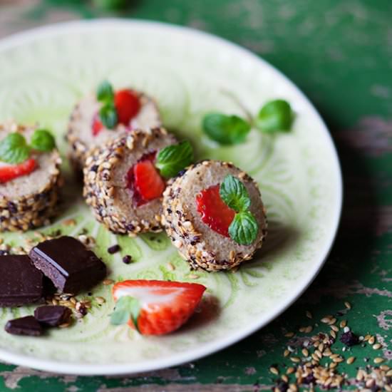 Strawberry Peanut Quinoa Sushi - Recipe photo by sabrinasue