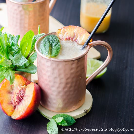 Sparkling Peach Lemonade - Recipe photo by Herbivore Cucina