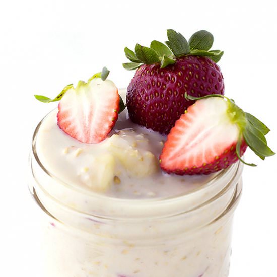 Strawberry Banana Oats - Recipe photo by The Wholesome Dish