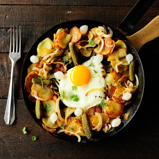 Pan-Roasted Potatoes with Eggs - Recipe photo by servingdumplings